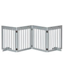 PawHut Pet Gate 4 Panel Wooden Dog Barrier Folding Fence w/ Support Feet