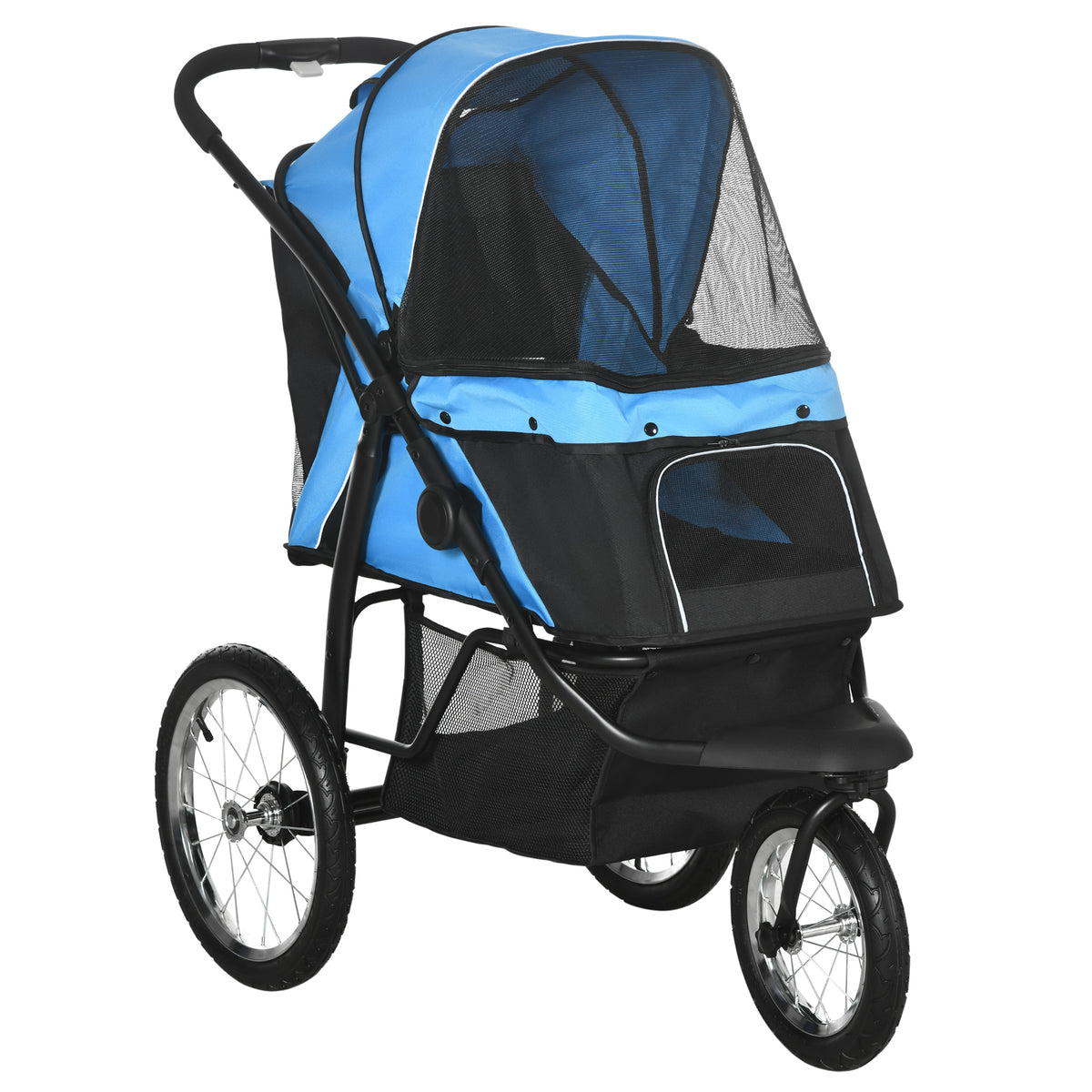 PawHut 3 Wheel Pet Stroller, For Medium Small Dogs, Foldable Cat Pram