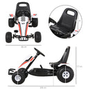 HOMCOM Kids Pedal Go Kart - Red & White