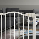 PawHut 74-87cm Adjustable Metal Pet Gate Safety Barrier w/ Auto-Close White
