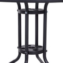 Outsunny Bistro Table  with Parasol Hole, Tempered Glass Top  80cm Diameter Black