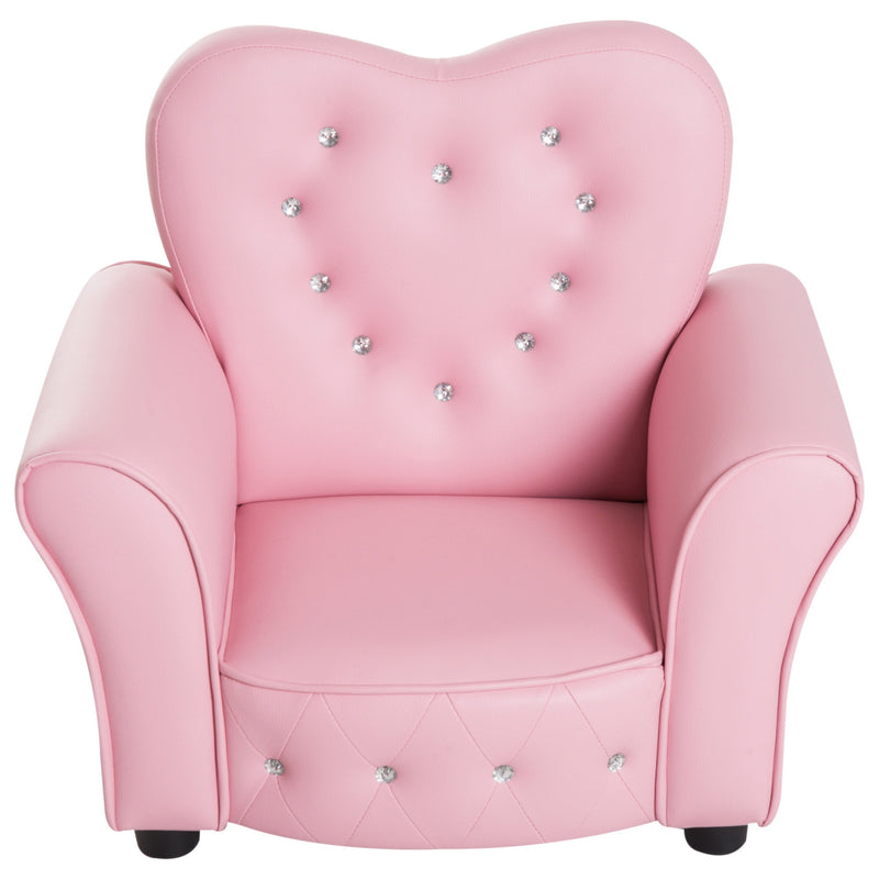 Heart Shaped Kids Sofa Chair - Pink