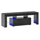 HOMCOM TV Stand High Gloss with LEDs 130cm - Black