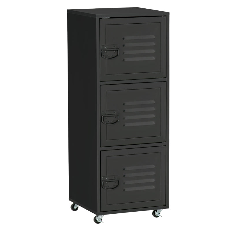 HOMCOM Filing Cabinet with Metal Door 103x38x38cm Black