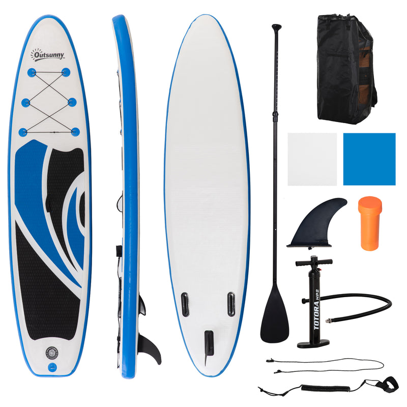Outsunny 10Ft Inflatable Non-Slip Paddle Stand Up Board w/ Adjustable Paddle