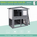 Pawhut Rabbit Hutch Grey