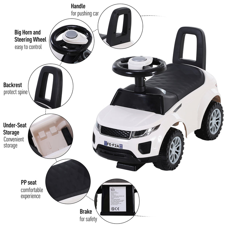 Baby 3 in 1 Rider on Car - White