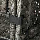 Outsunny 7 Pieces Rattan Garden Furniture Set w/ 50,000 BTU Gas Fire Pit Table