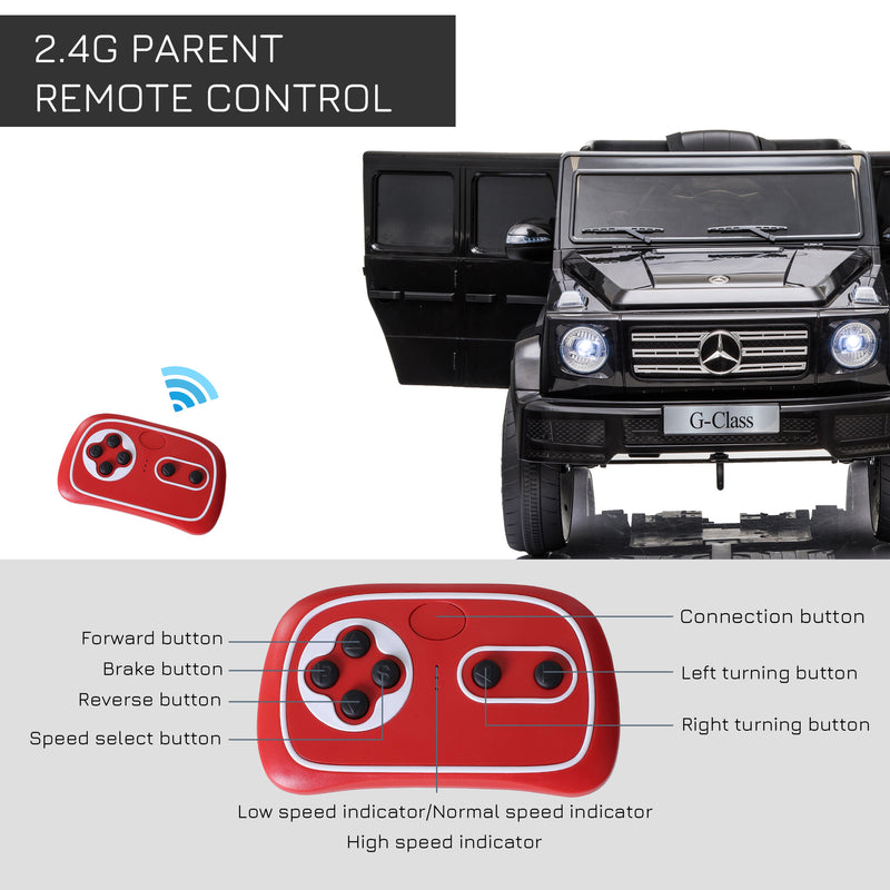 HOMCOM Kids Electric Ride on Mercedes Benz G500 12v - Black