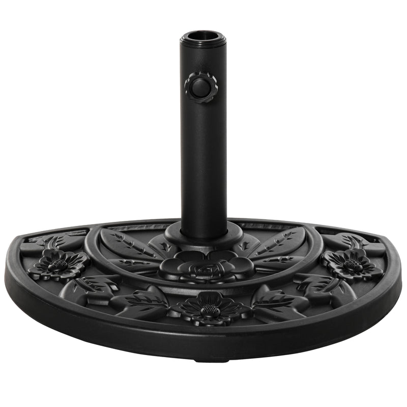 Outsunny Black Flower Design Umbrella Base