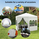 Outsunny 3.9m Outdoor Gazebo Canopy Party Tent with 6 Removable Side Walls