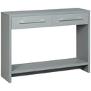 HOMCOM Console Tables, Hallway Table w/ Drawers and Shelf for Living Room,Grey