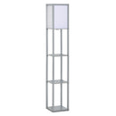 HOMCOM Floor Lamp Reading Lamp with 3-Tier Storage Shelf for Home Office Grey