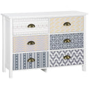 HOMCOM Chest of Drawers, 6 Drawer Unit Storage Chest Bedroom Living Room