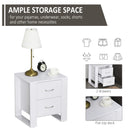 HOMCOM Bedside Table with 2 Drawers 54x48x39cm - White