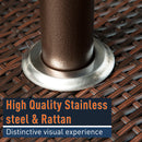 HOMCOM Free Standing Rattan Outdoor Garden Heater Brown 12KW