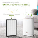 HOMCOM Air Purifier Filters Replacement for 823-032V70WT White