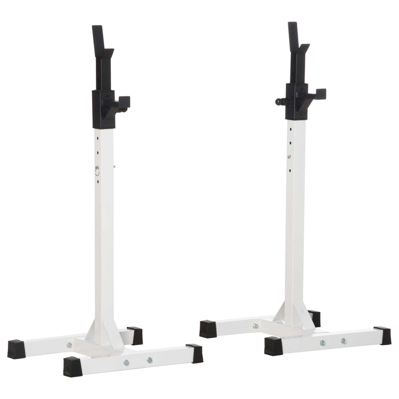 HOMCOM Power Rack Weight Stand Bar Barbell Squat Stand Spotter, for Home Workout