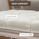 HOMCOM Vintage Bed end stool - Benches with Wood Frame 80x40x41cm - Cream