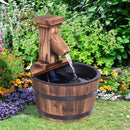 Outsunny Barrel Garden Water Fountain