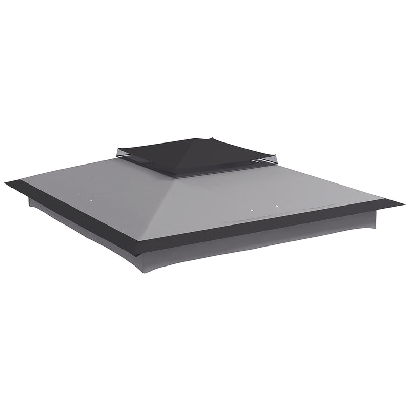 Outsunny 3.25mx3.25m 2-Tier Gazebo Cover Replacement, 30+ UV Protection, Grey