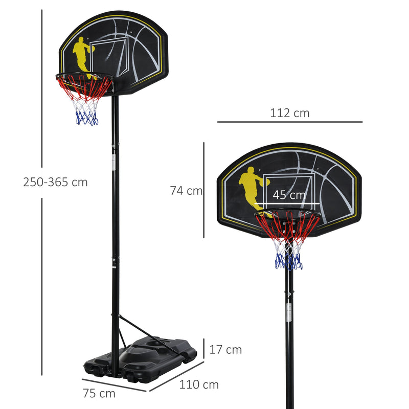Adjustable Basketball Hoop Stand - 250cm - 365cm